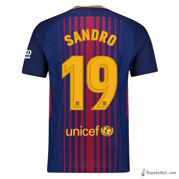 Camiseta Barcelona Replica Primera Ropa Sandro 2017/18 Azul